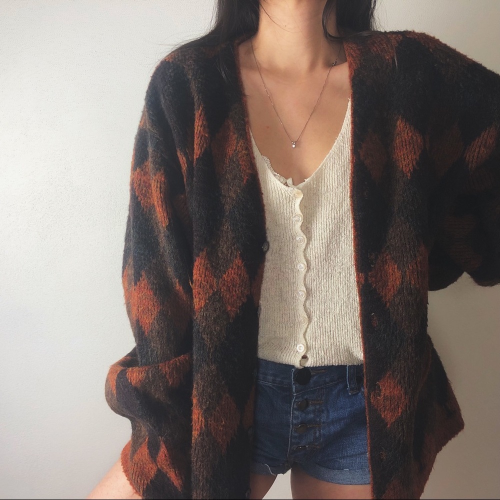 VINTAGE/ mcgregor argyle cardigan